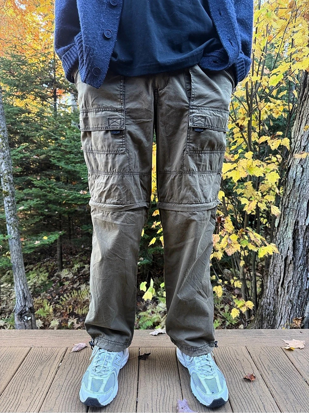 Y2K Olive Green Convertible Zip Off Cargo Pants Size 32 Gorpcore Utility